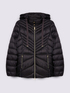 Quilted down jacket with chevron pattern and hood image number 4