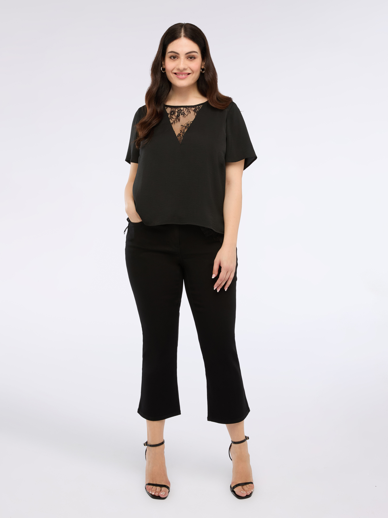 Dark wash kick flare jeans image number 3