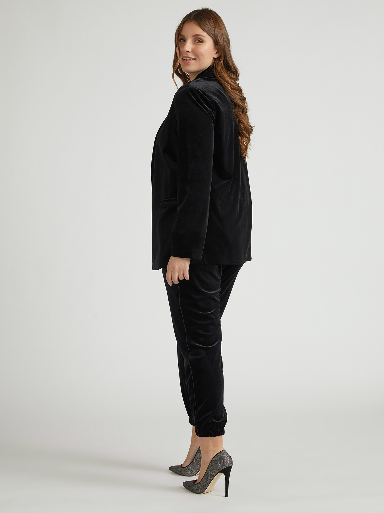 Pantaloni joggers in velluto image number 1