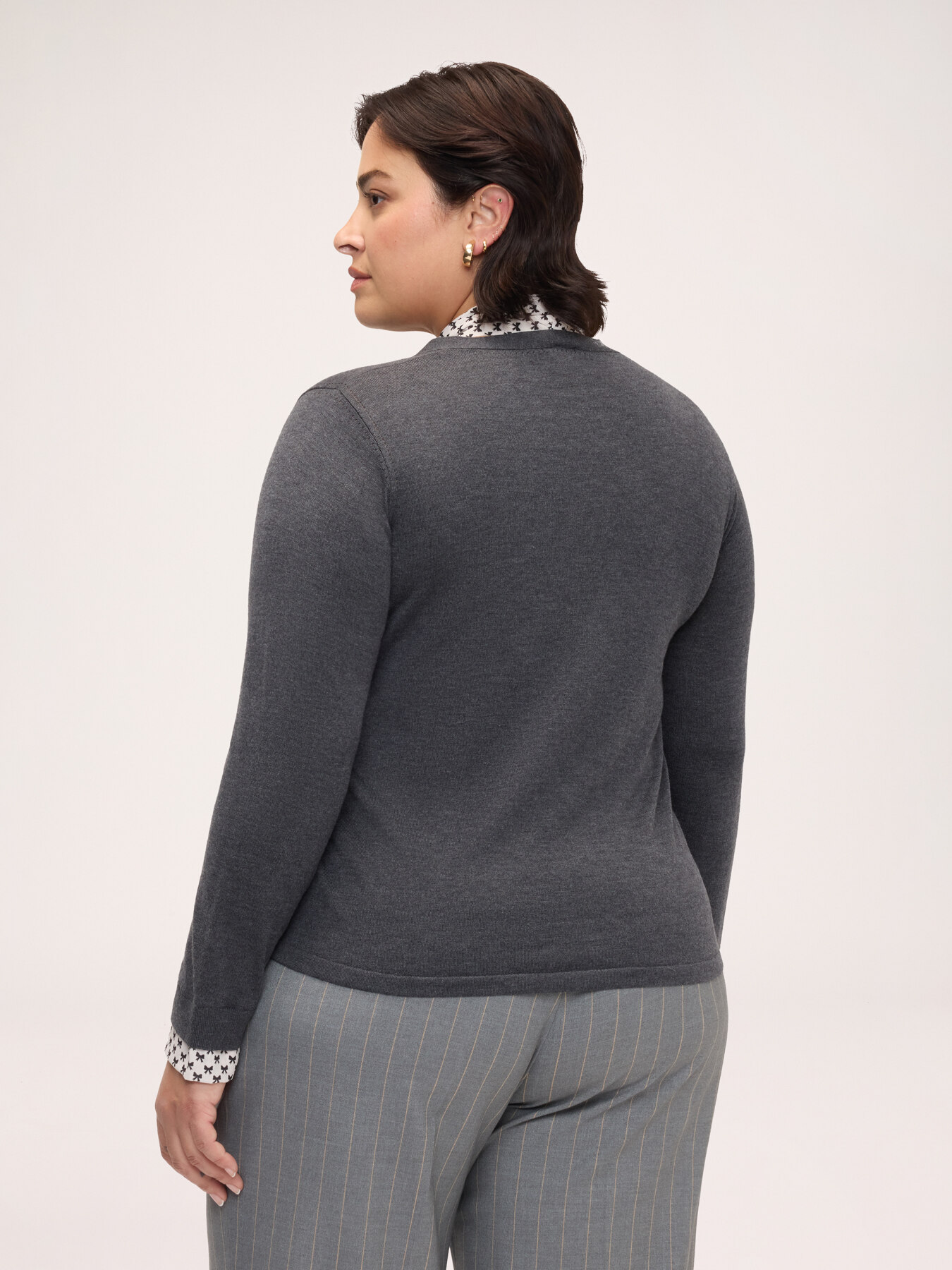 Viscose sweater with integrated printed scarf image number 1