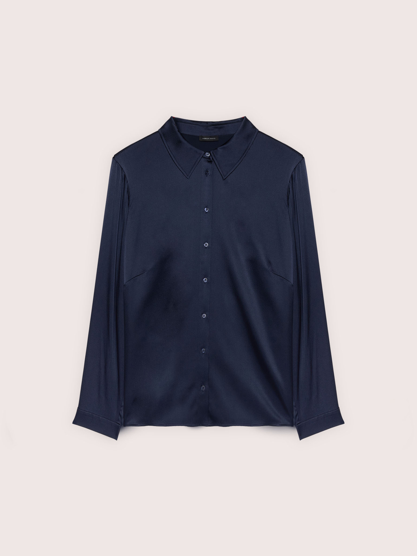 Stretch silk shirt with classic collar image number 4