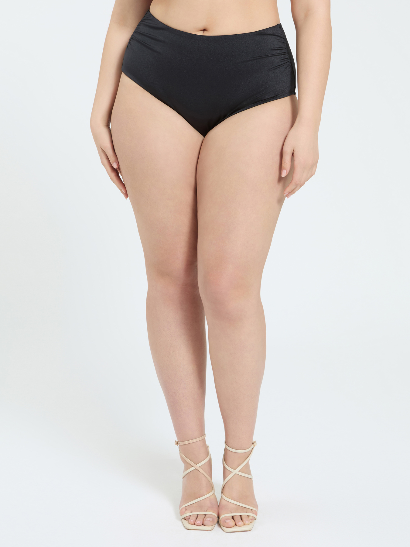 Slip a vita alta con fascia arricciata image number 3