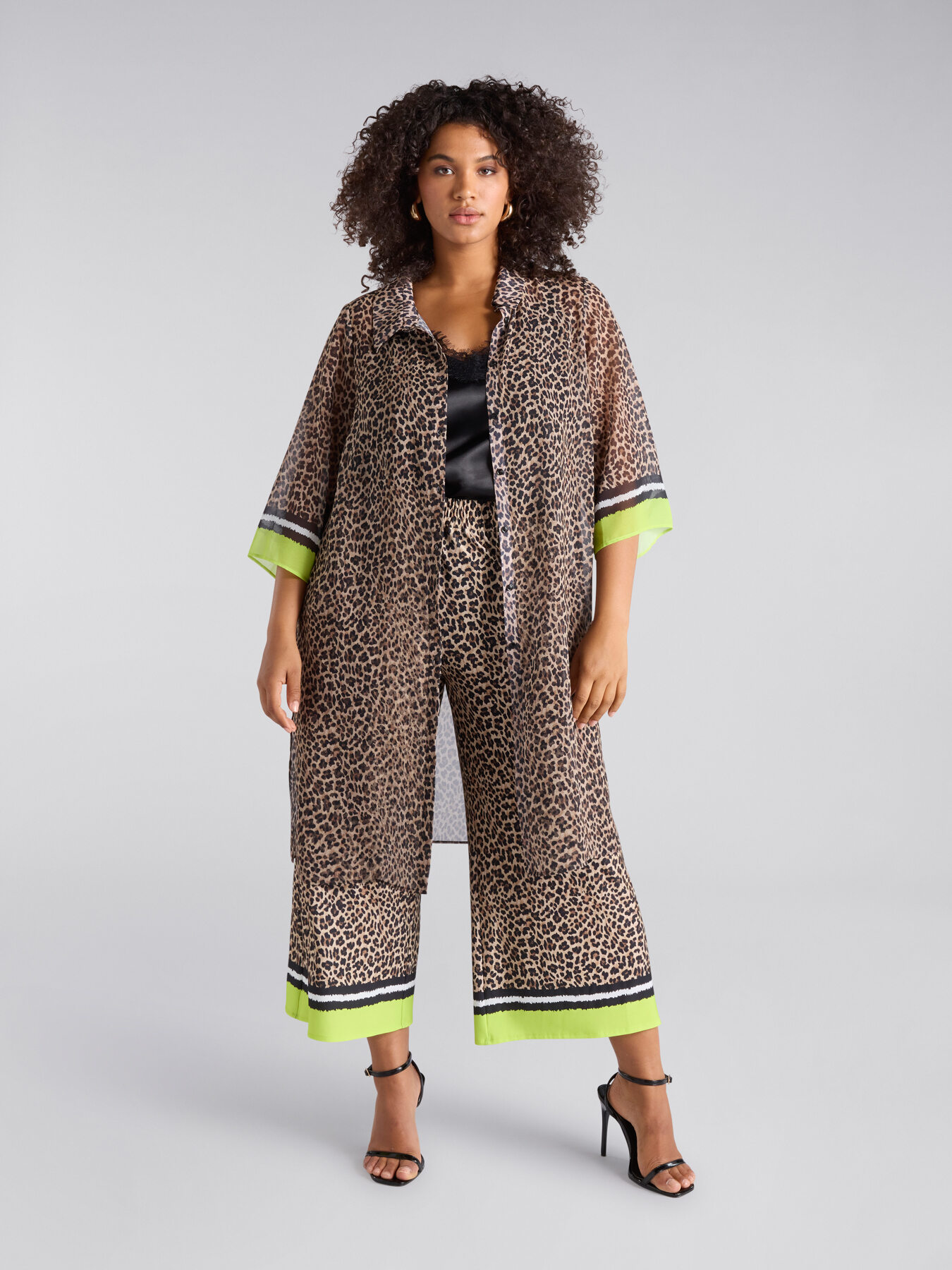 Animal print kaftan shirt image number 1