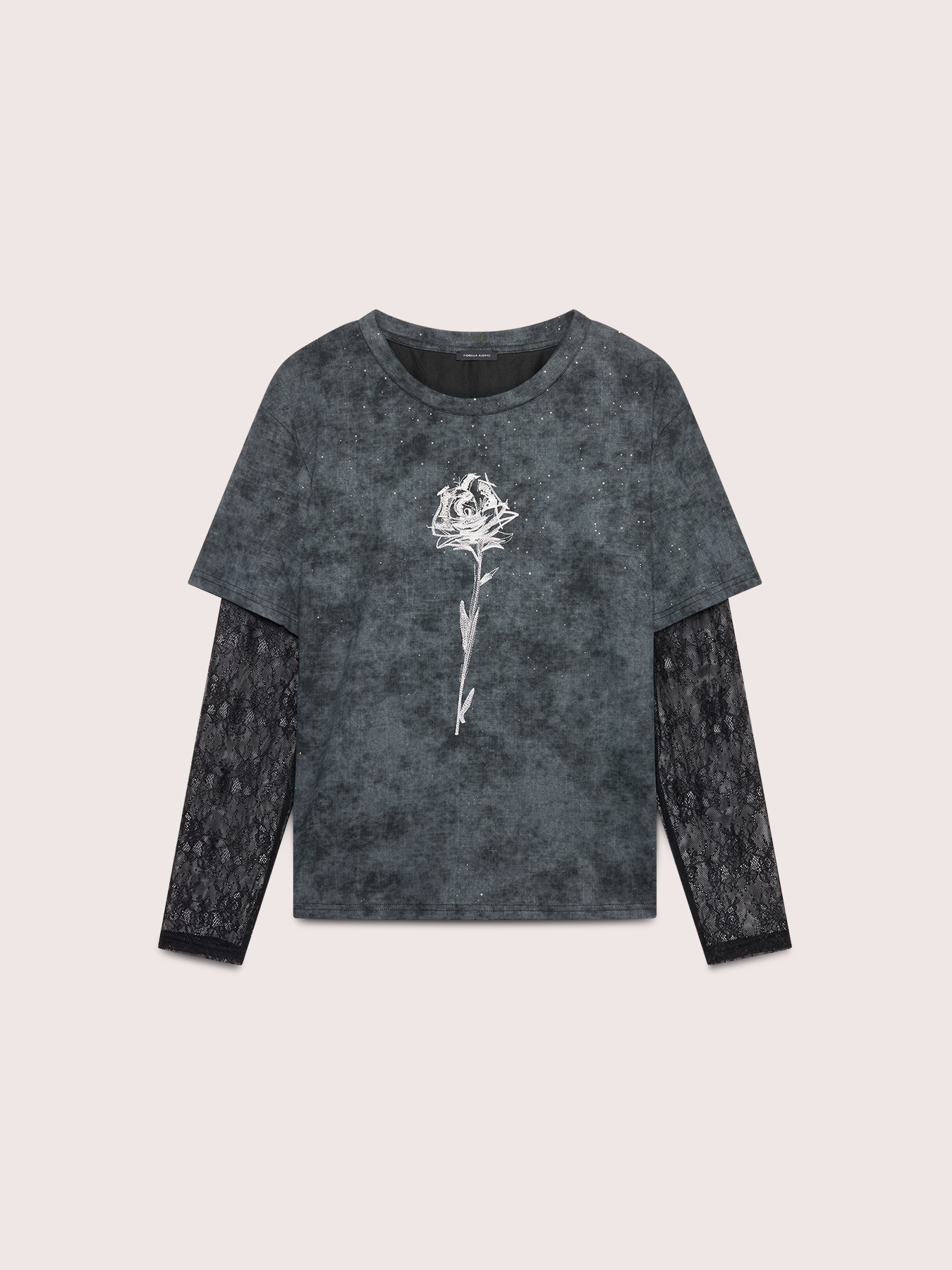 T-shirt with lace sleeves image number 4