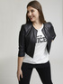 Faux leather jacket with embroidery image number 1