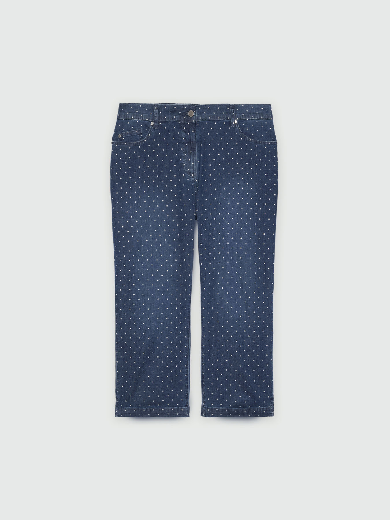 Cropped jeans with small studs image number 4