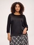 Bi-material T-shirt in satin and jersey image number 0