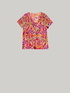 V neck multicolour blouse image number 3