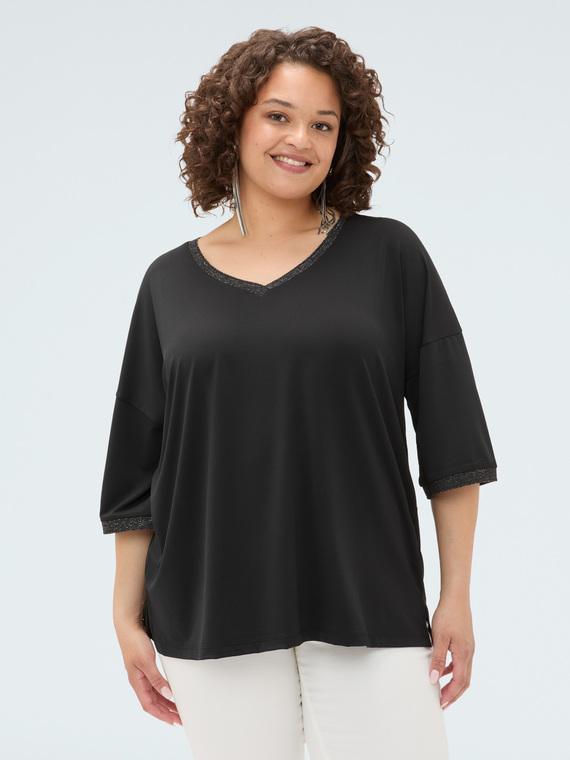 Jersey t-shirt with lurex trim