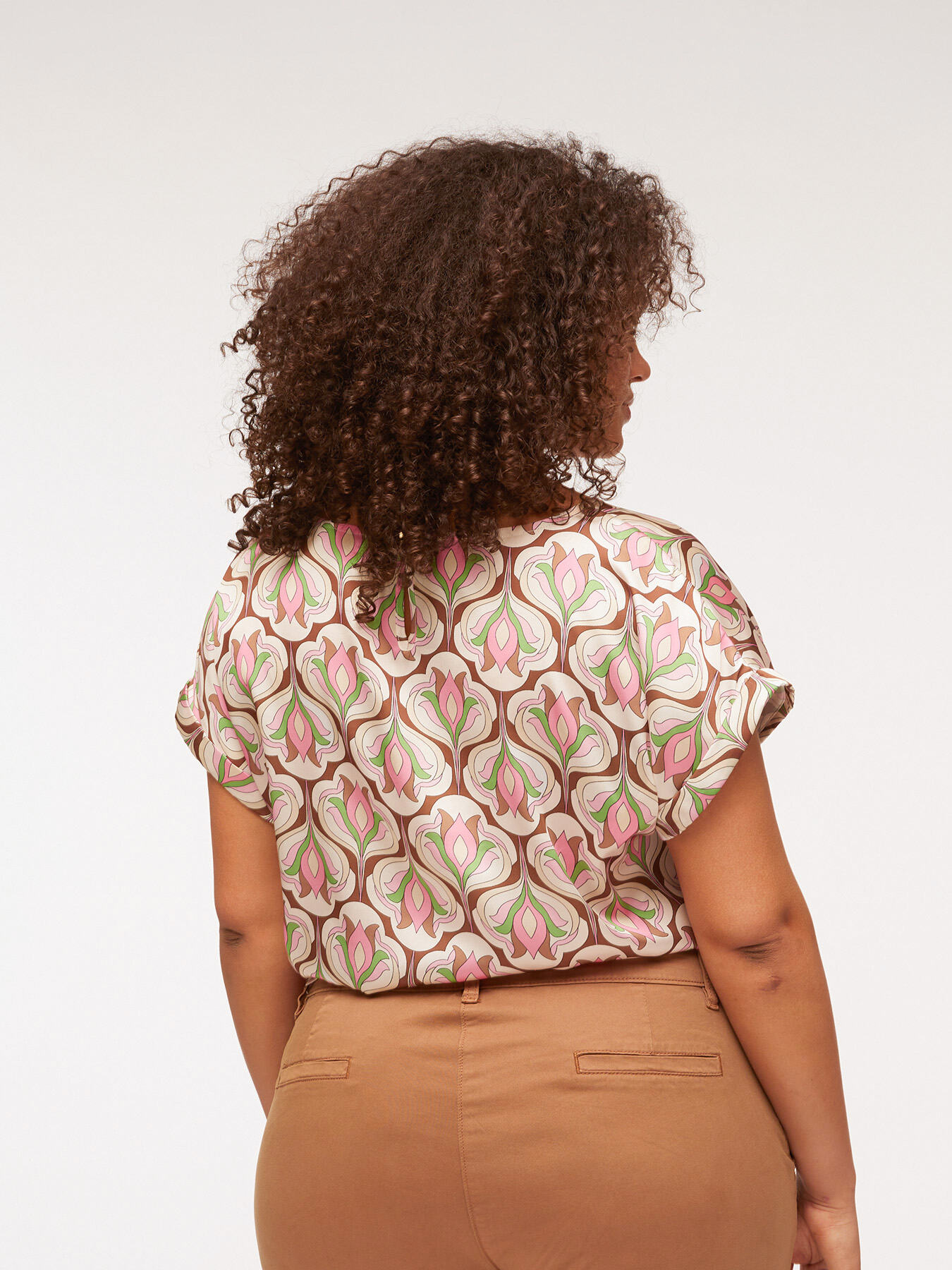 Printed satin blouse image number 1