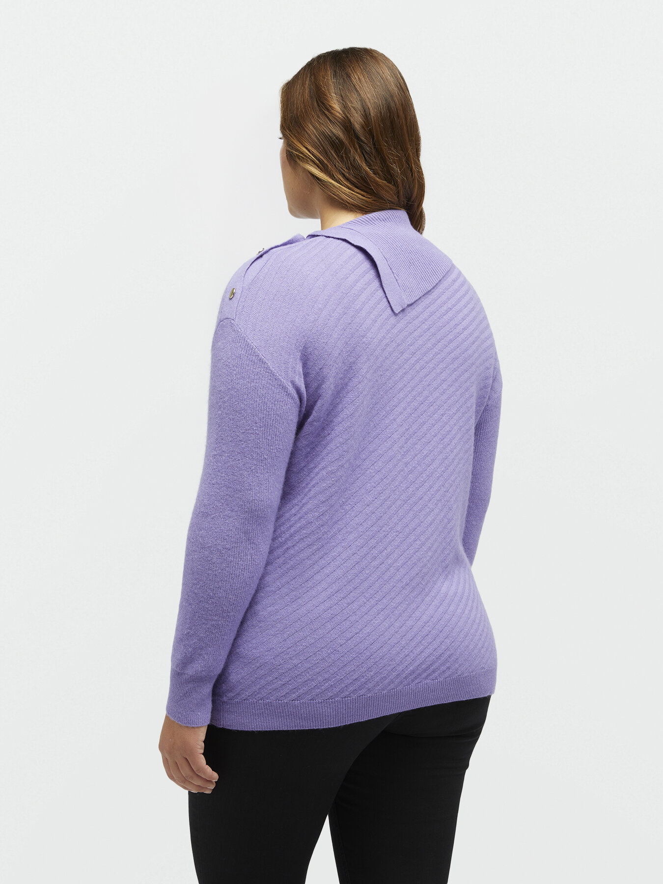 Pullover mit weitem Kragen und Kn&ouml;pfen image number 1