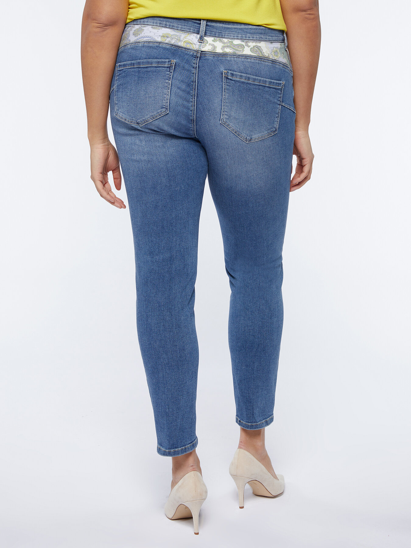 Skinny jeans with rips and printed inserts image number 1