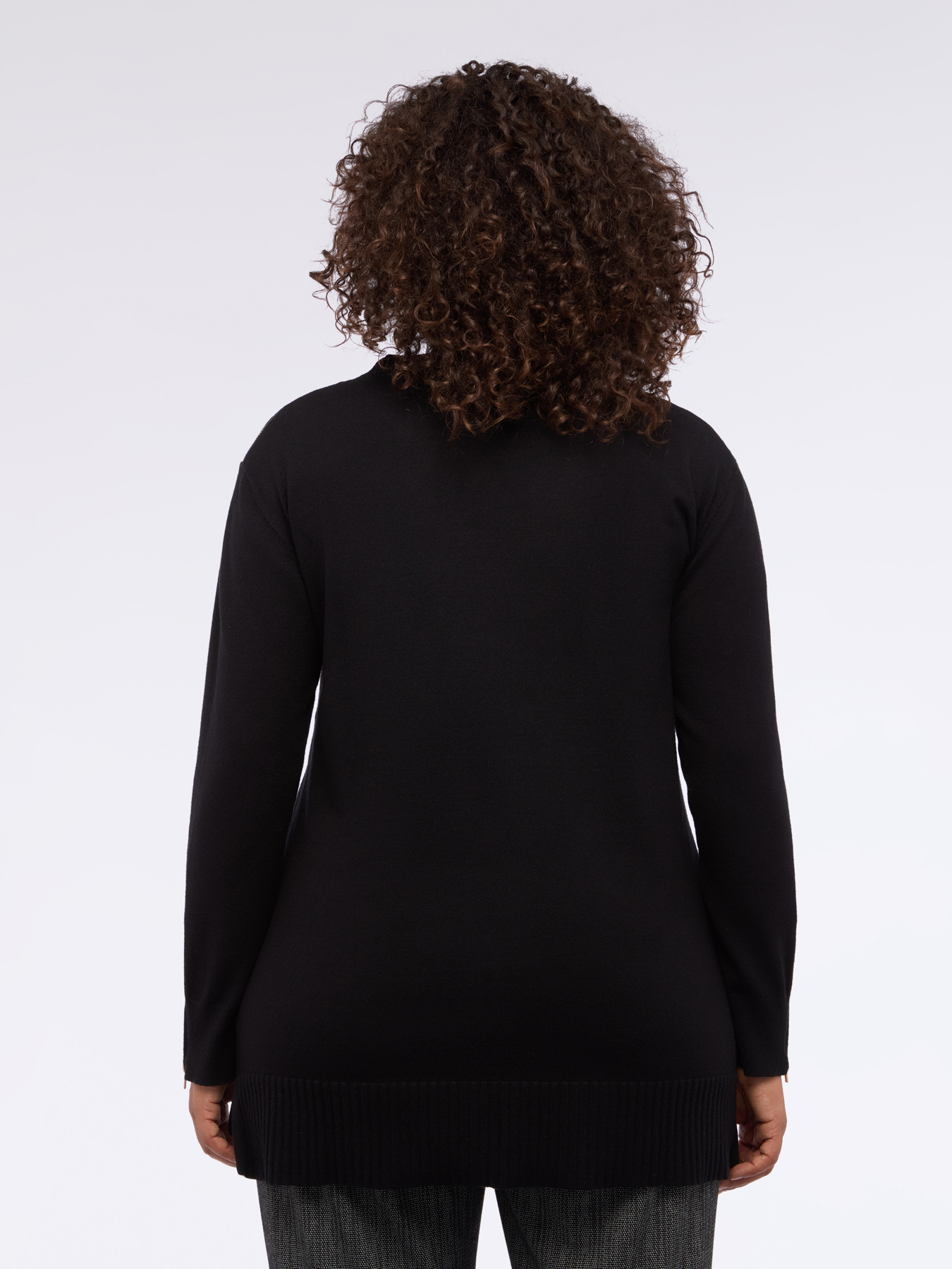 Maglia girocollo con zip decorative image number 1