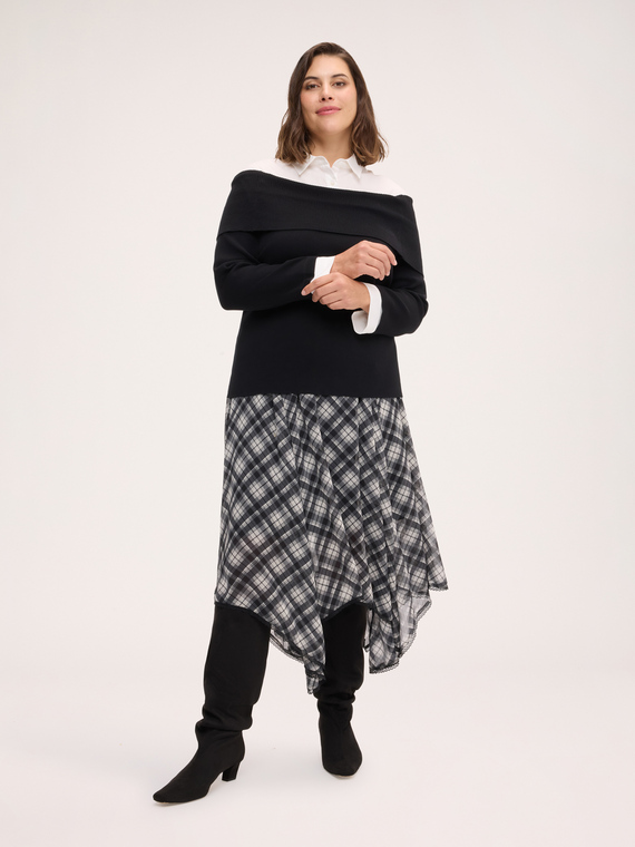 Pull avec insert effet chemise