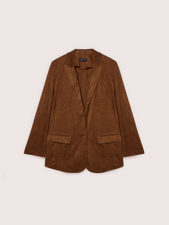 Soft touch fabric blazer