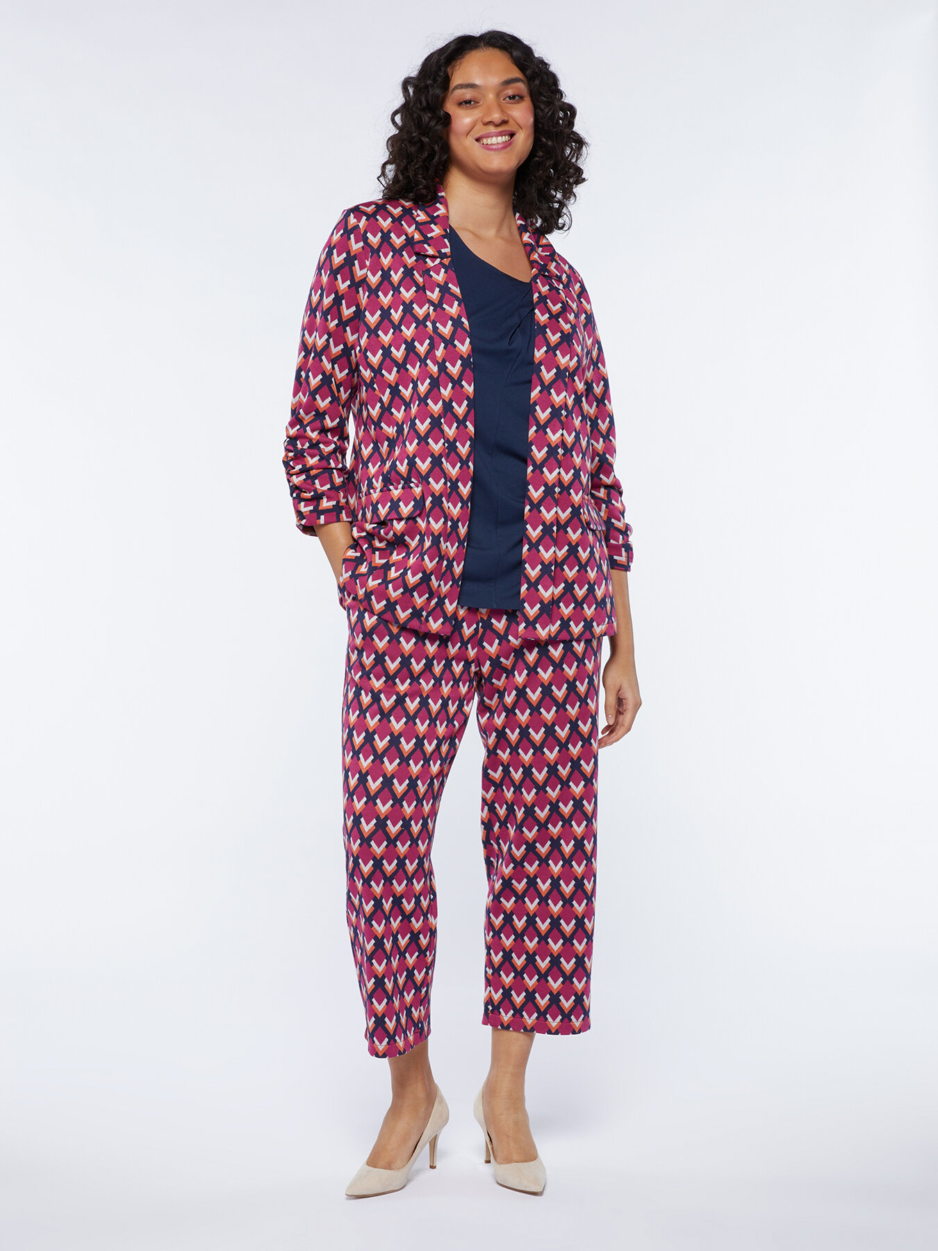 Chaqueta estampada en punto Milano image number 2