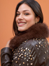Biker jacket with light points and plush collar image number 0