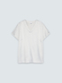 Bi-material T-shirt in viscose satin image number 4