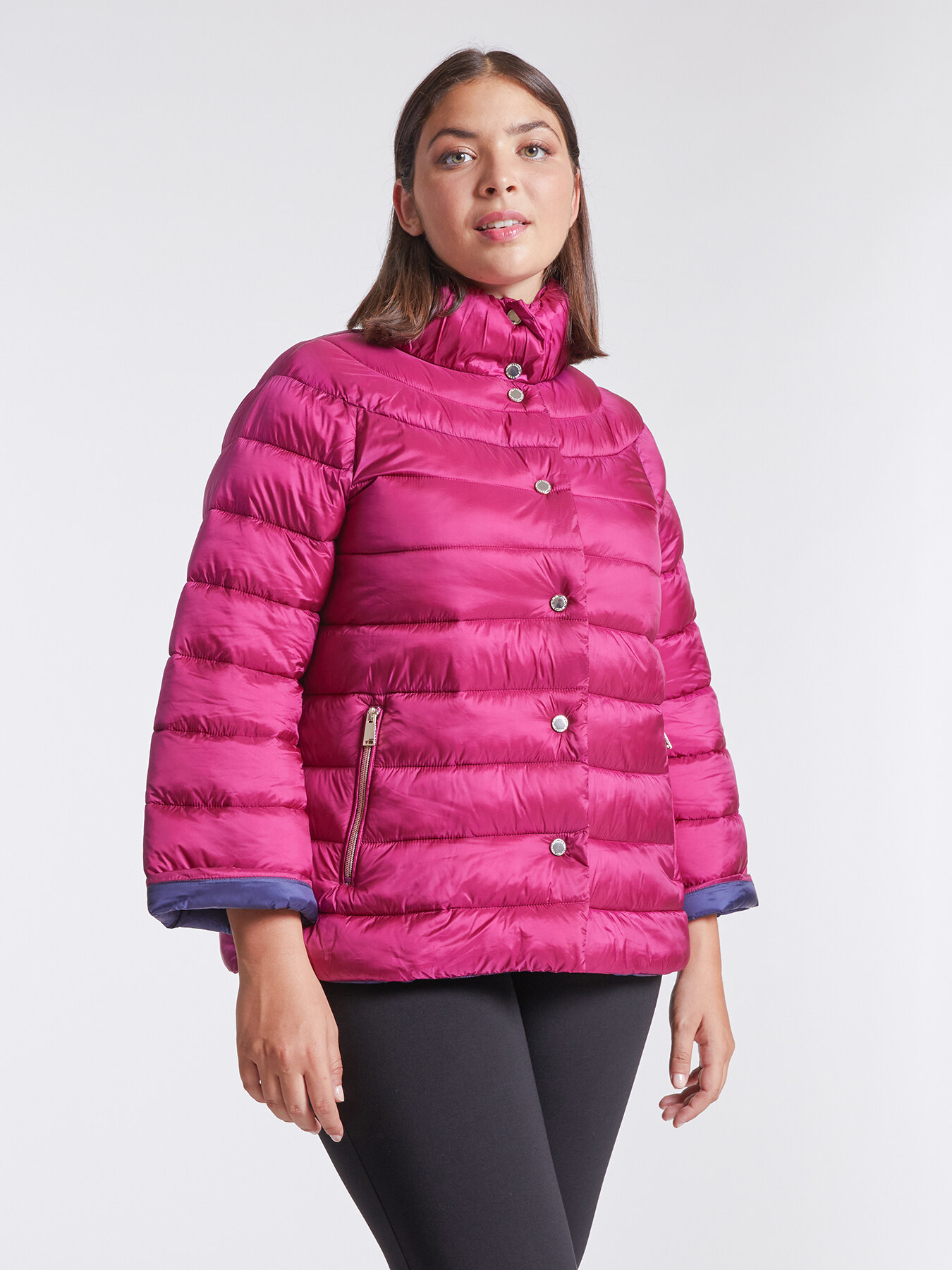 Piumino light weight con collo arricciato image number 0