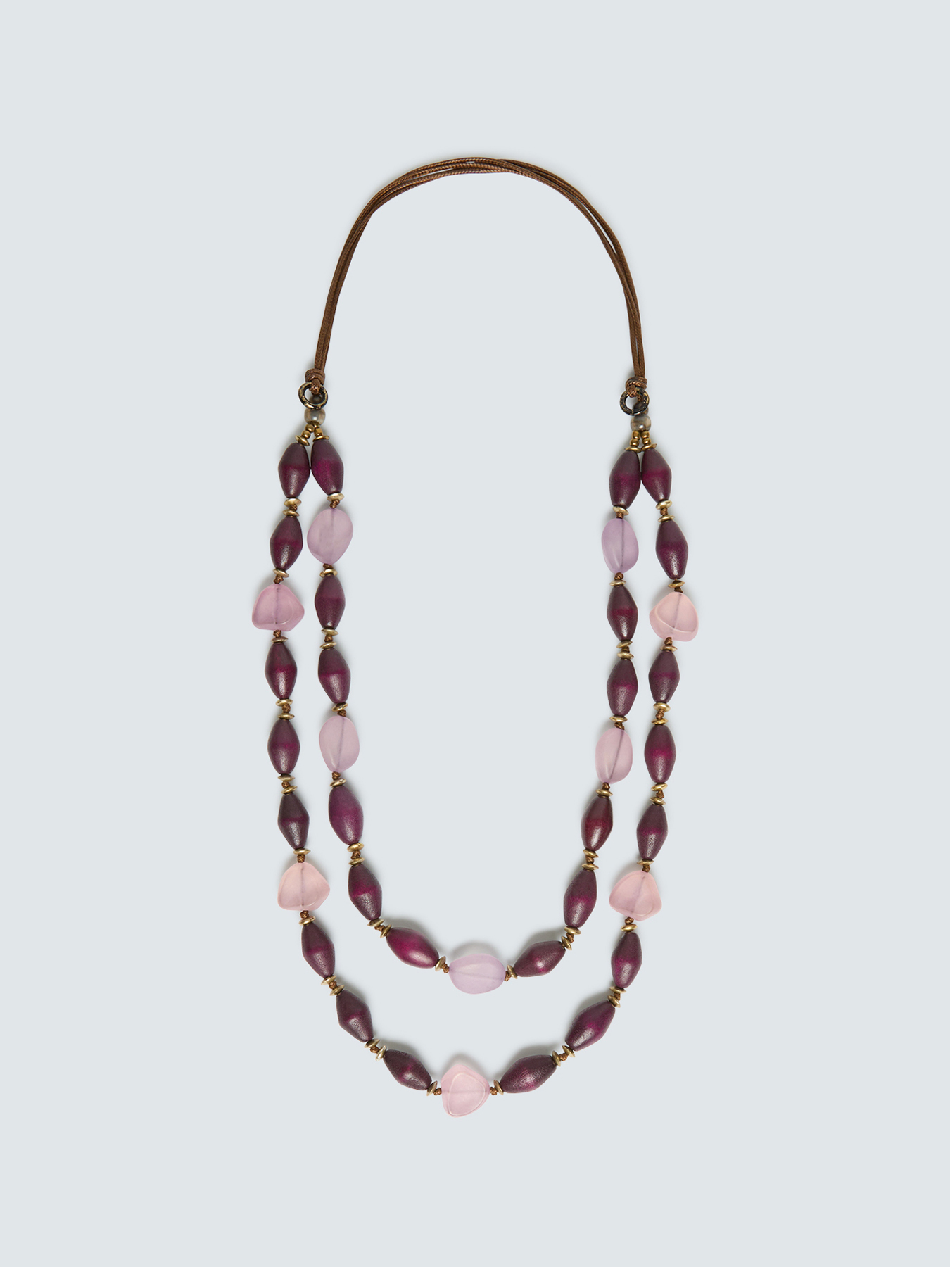 Collana doppio filo con perle miste image number 1