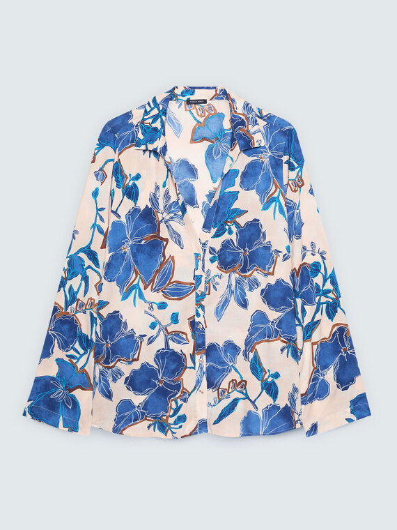 Chemise &agrave; imprim&eacute; floral en viscose