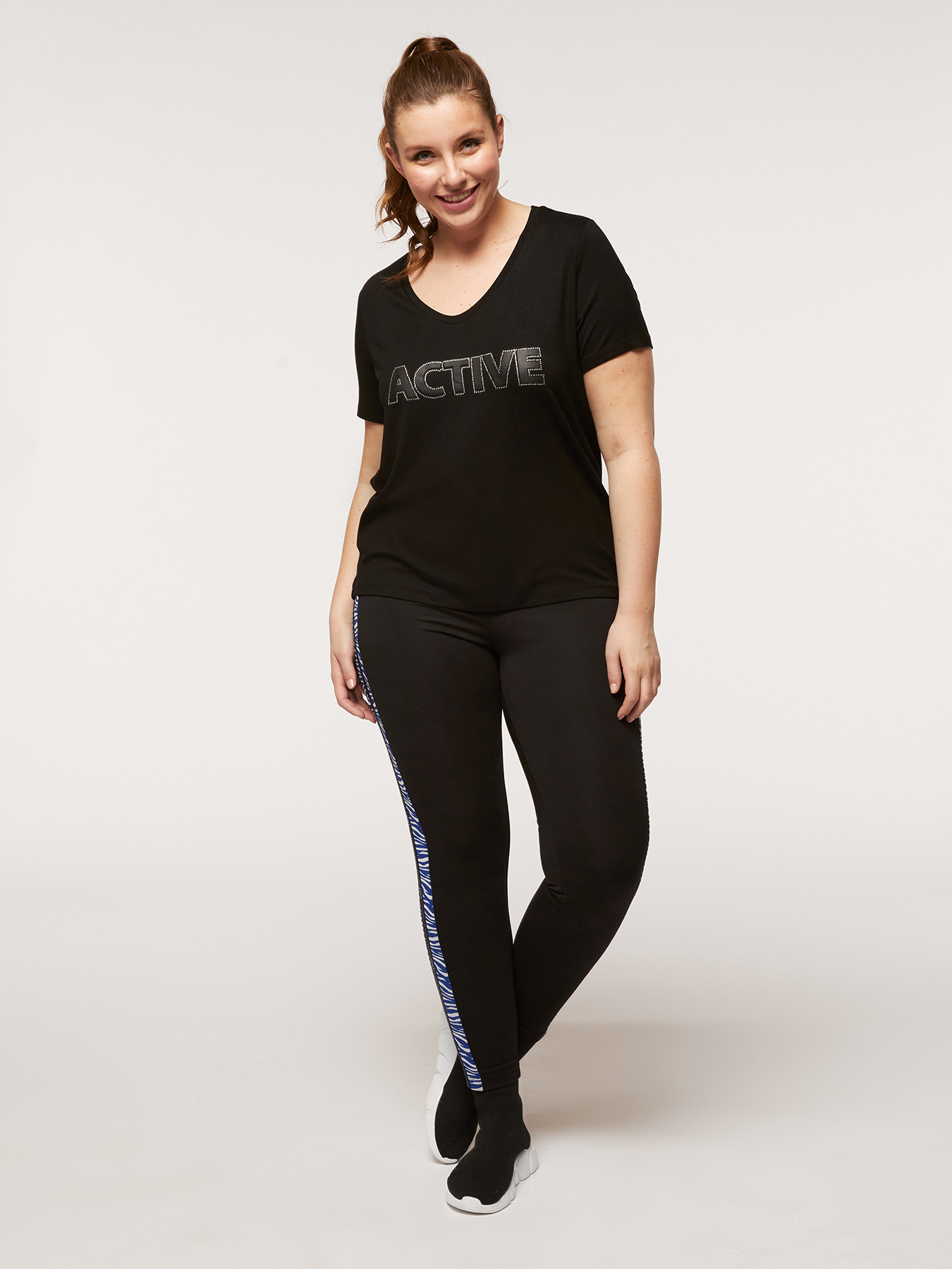 Leggings "GO." con bordi stampati image number 0