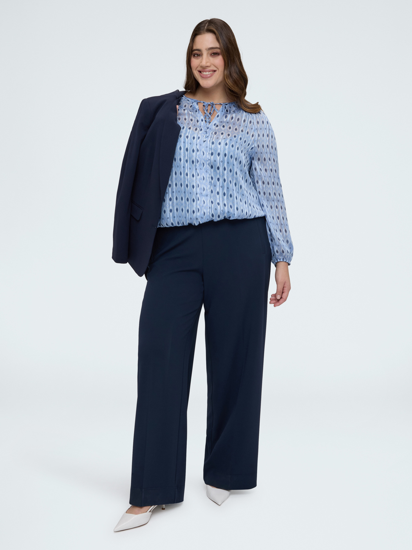 Lurex fabric blouse with print image number 4