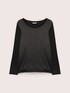 Two-material long-sleeved T-shirt image number 4