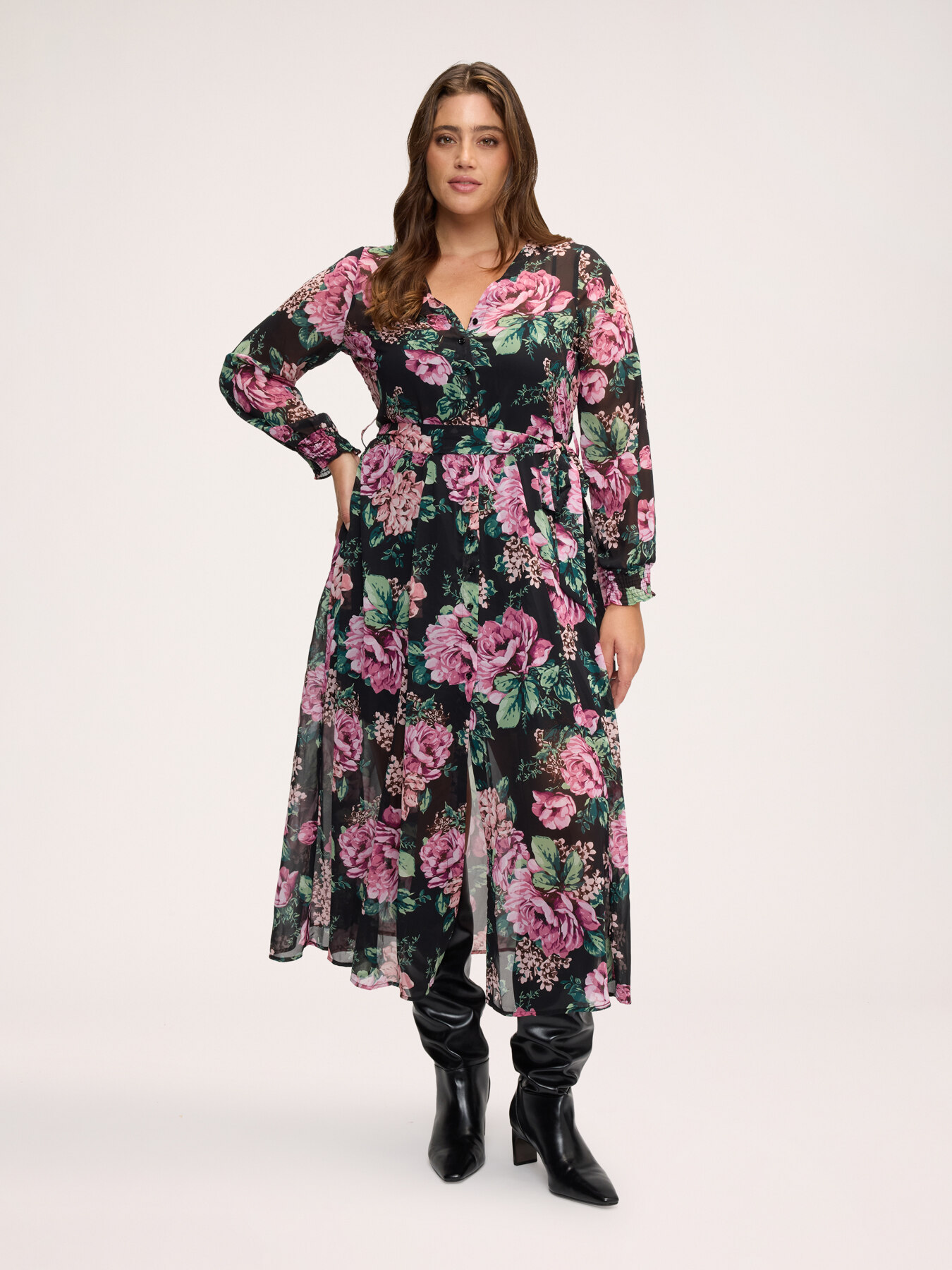 Robe longue &agrave; imprim&eacute; fleuri image number 2