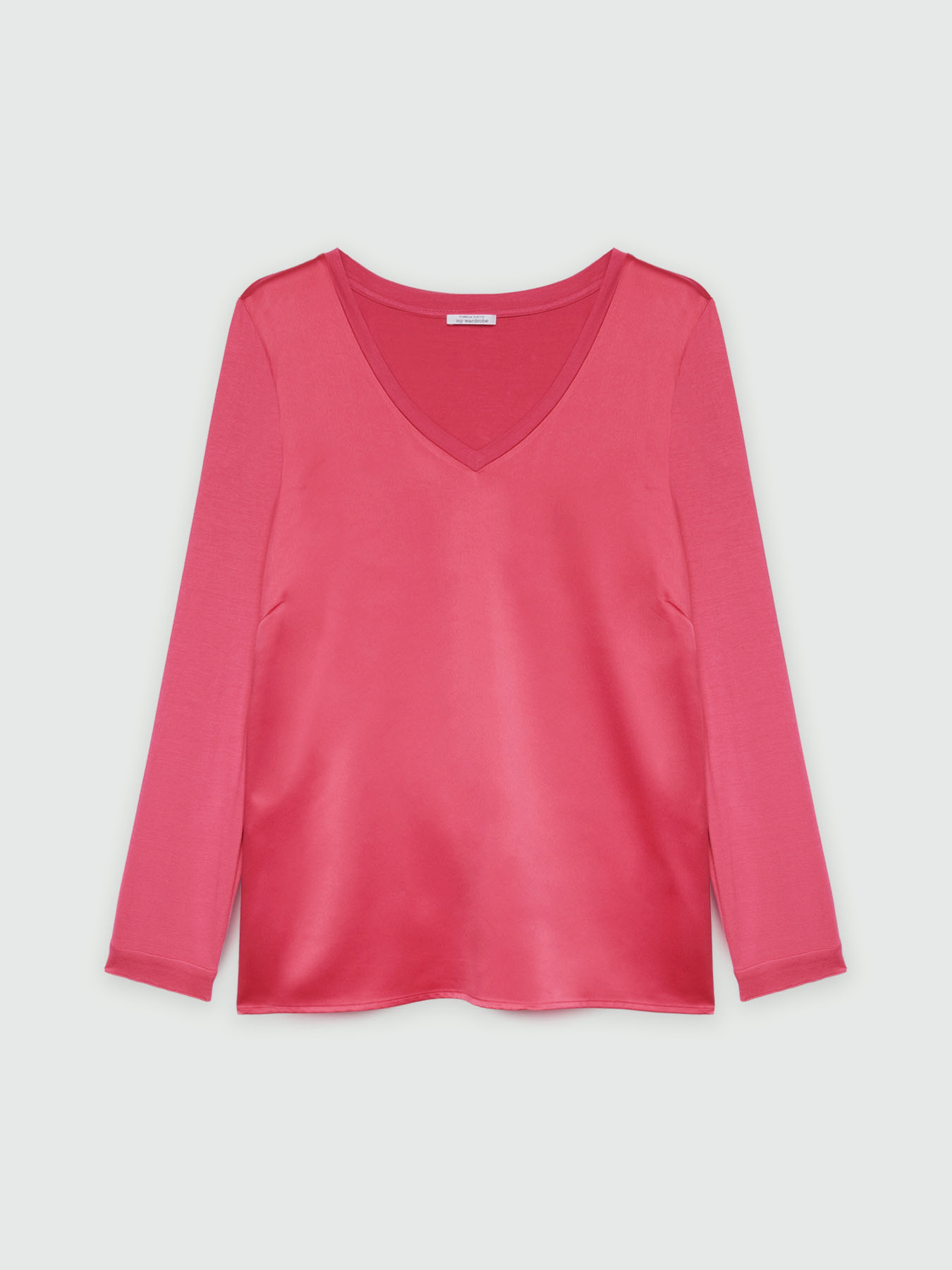 Long-sleeved dual fabric T-shirt image number 4