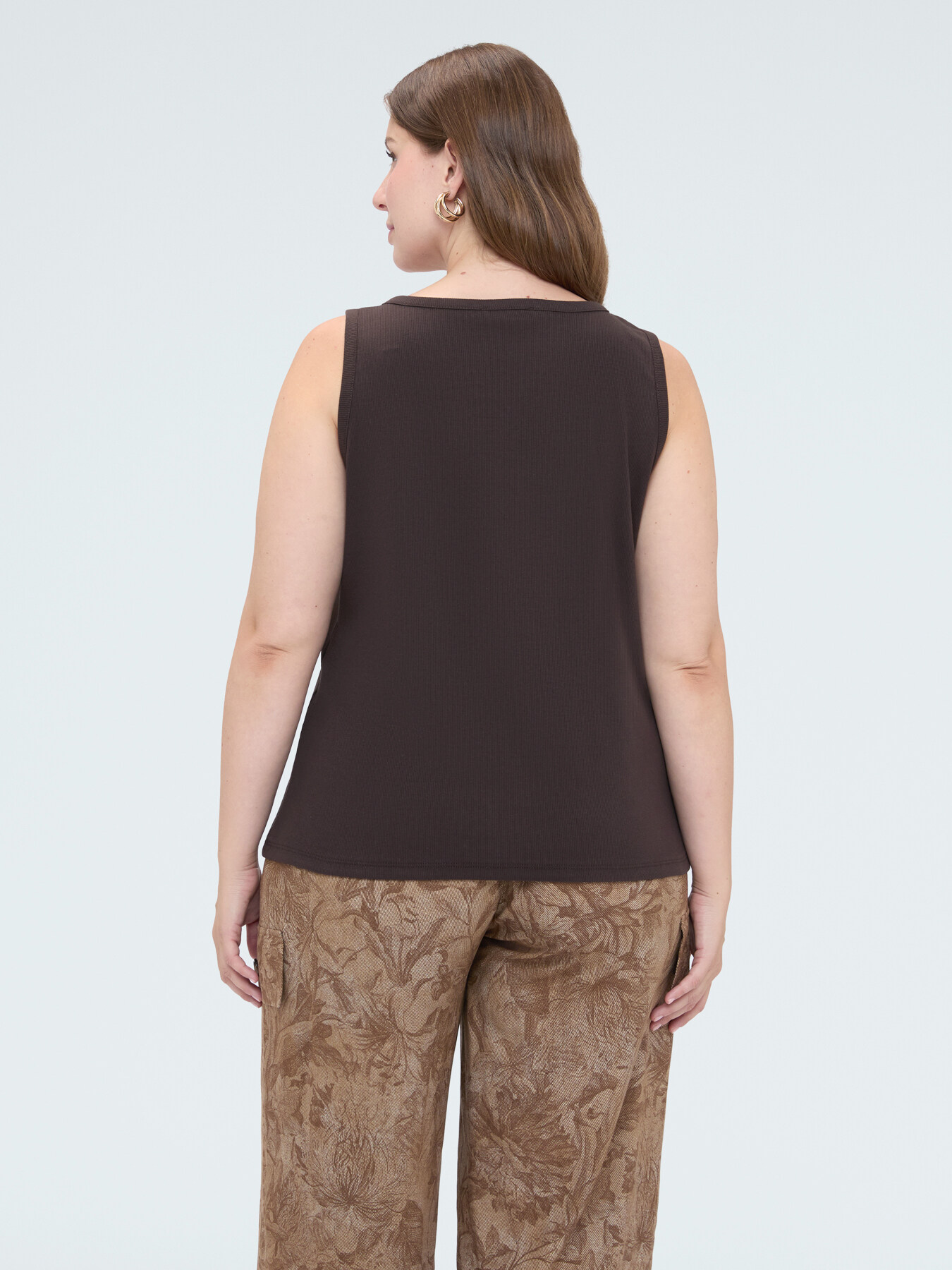 Top in jersey con scollo a V image number 2