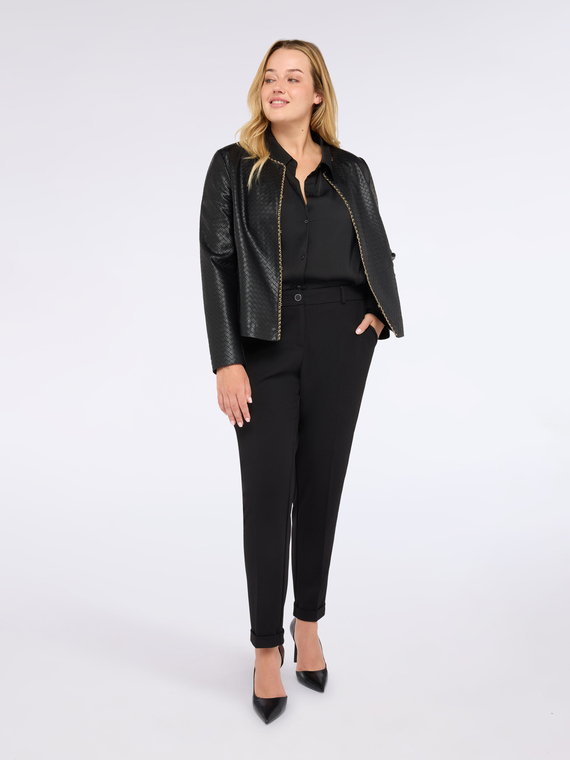 Biker-Jacke mit Rautenmuster