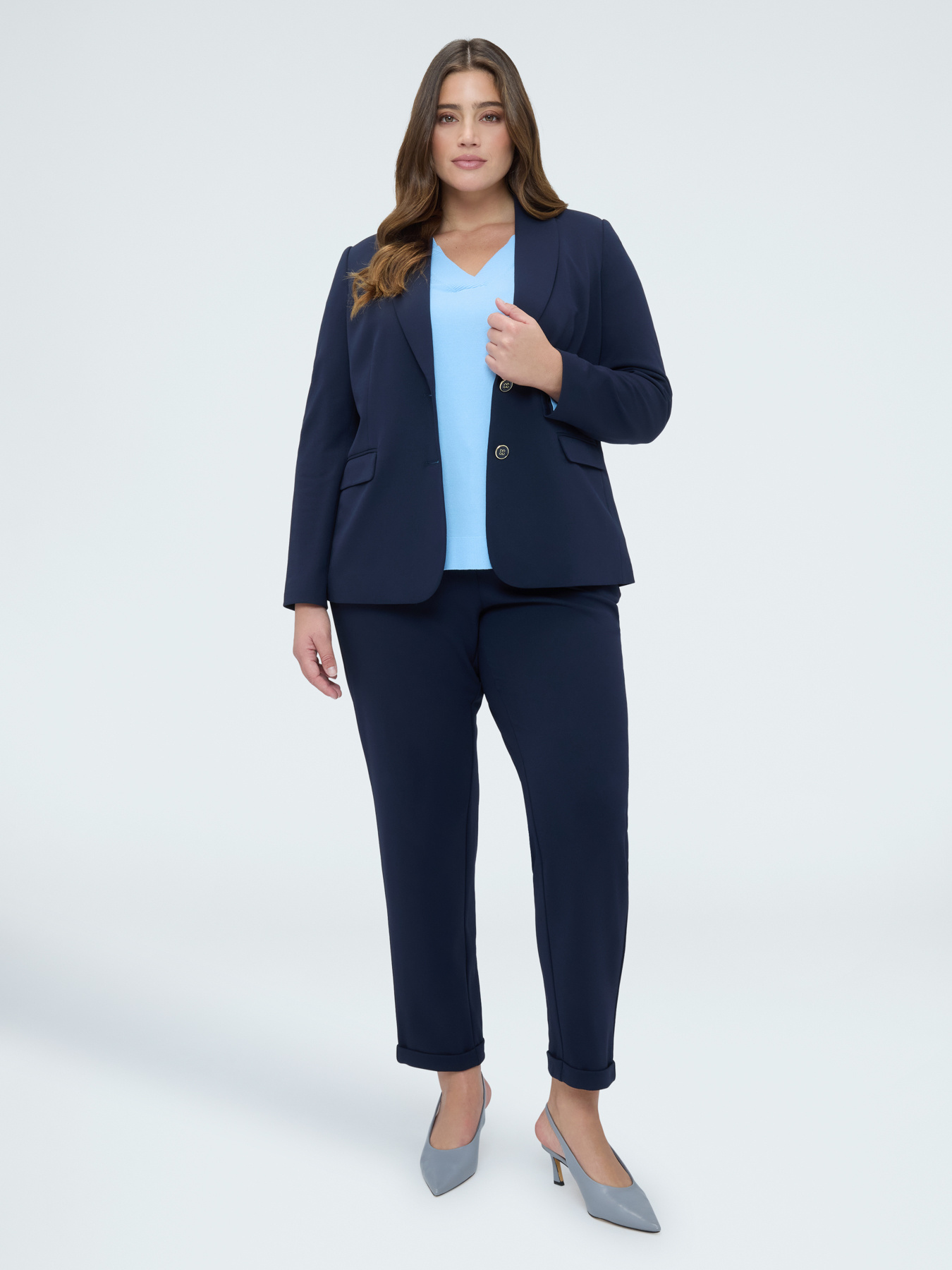 Maglia scollo a V in misto viscosa image number 2