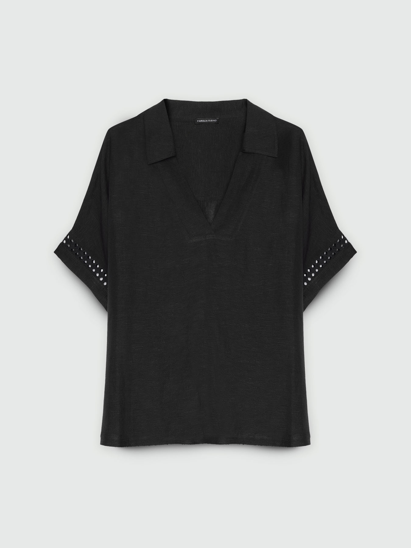 Blouse en lin &agrave; manches brod&eacute;es image number 4