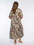 Vestido camisero con estampado de hojas image number 1
