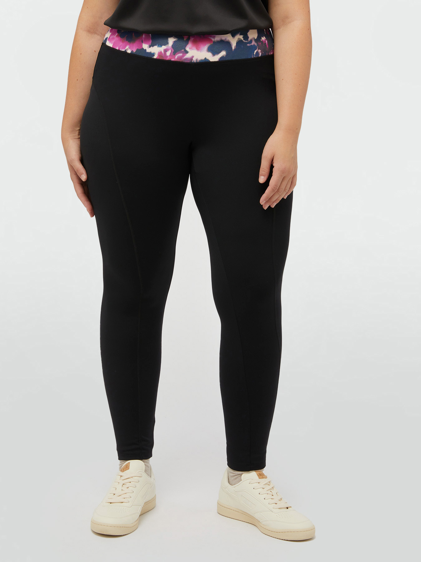 Leggings with printed trim on the waist image number 2