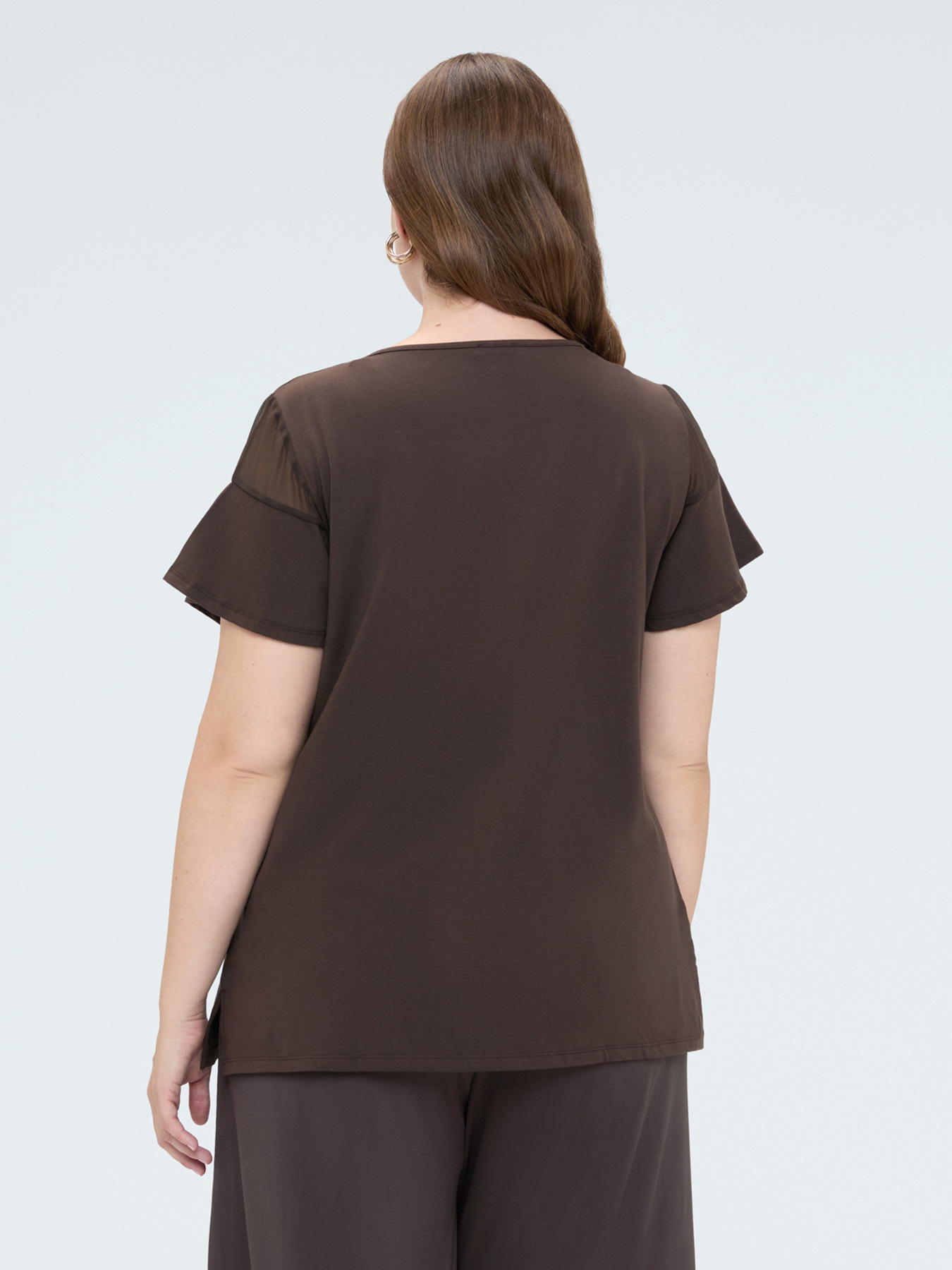 Jersey t-shirt with ring and draping image number 2