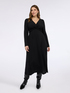 Langes Kleid DREAM aus Jersey-Lurex mit Plissee-Rock image number 2