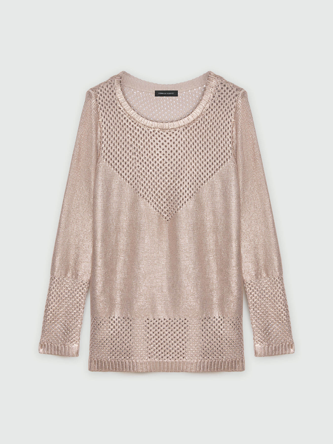 Pullover mit Laminat-Effekt und Netzeinsatz image number 4