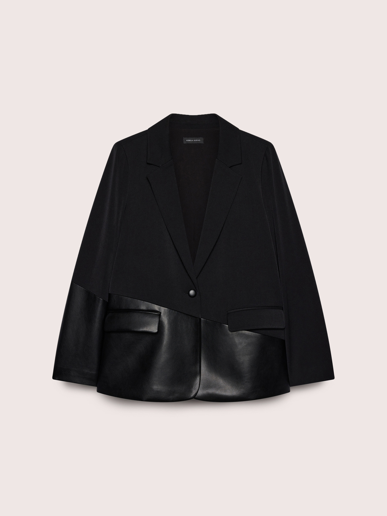 Blazer con inserti in tessuto spalmato image number 4