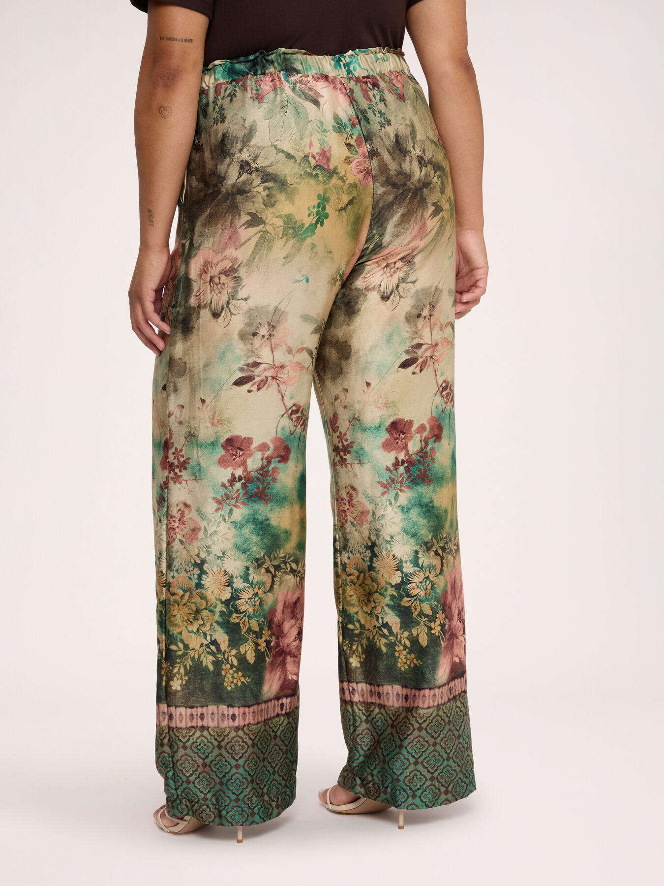 Pantaloni Wide Leg in raso di viscosa image number 1