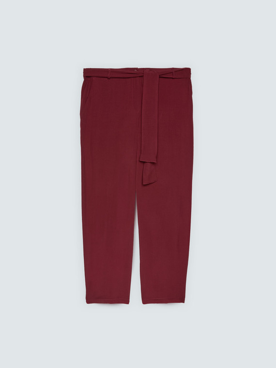 Carrot fit viscose trousers