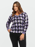 Sweater with houndstooth print image number 4