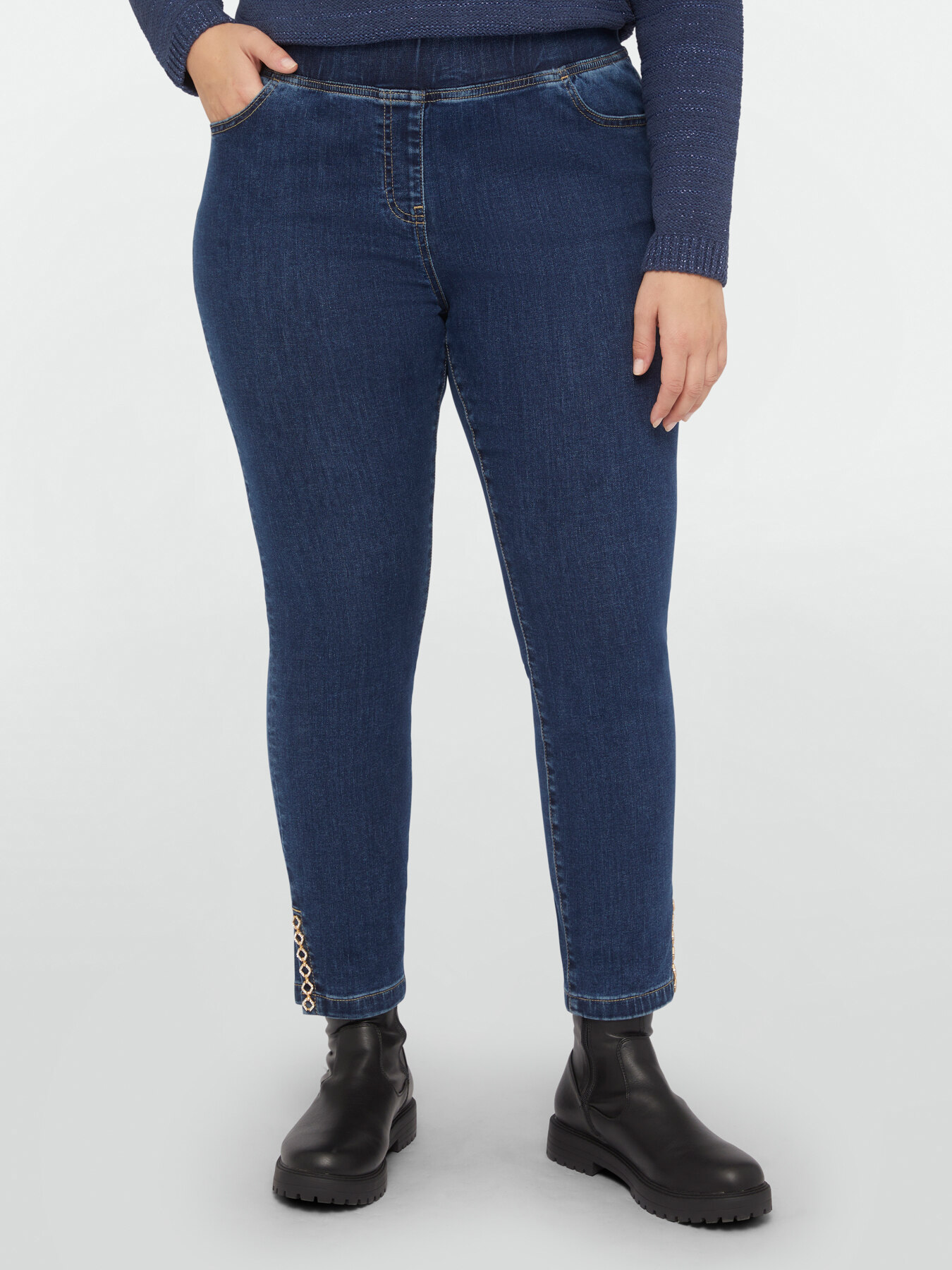 Jeggings mit Stickerei am unteren Saum image number 2