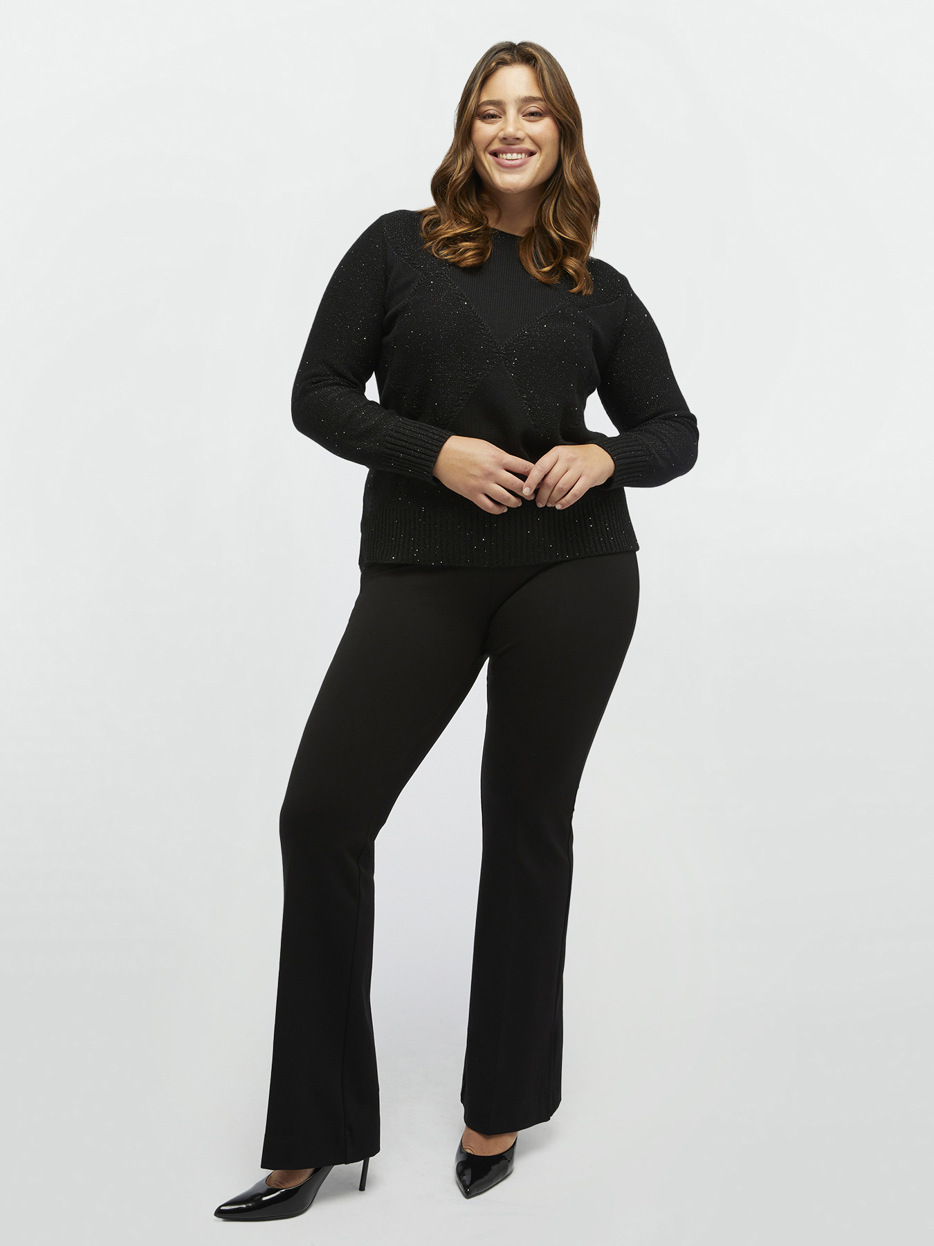 Jersey con rombos y peque&ntilde;as lentejuelas image number 0