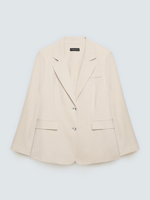 Blazer effetto gessato con bottoni gioiello