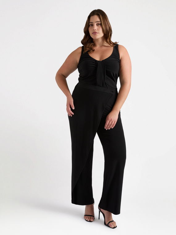 Fiorella Rubino - Pantaloni pareo in jersey Donna, Nero Taglia: XS (44-46 IT)