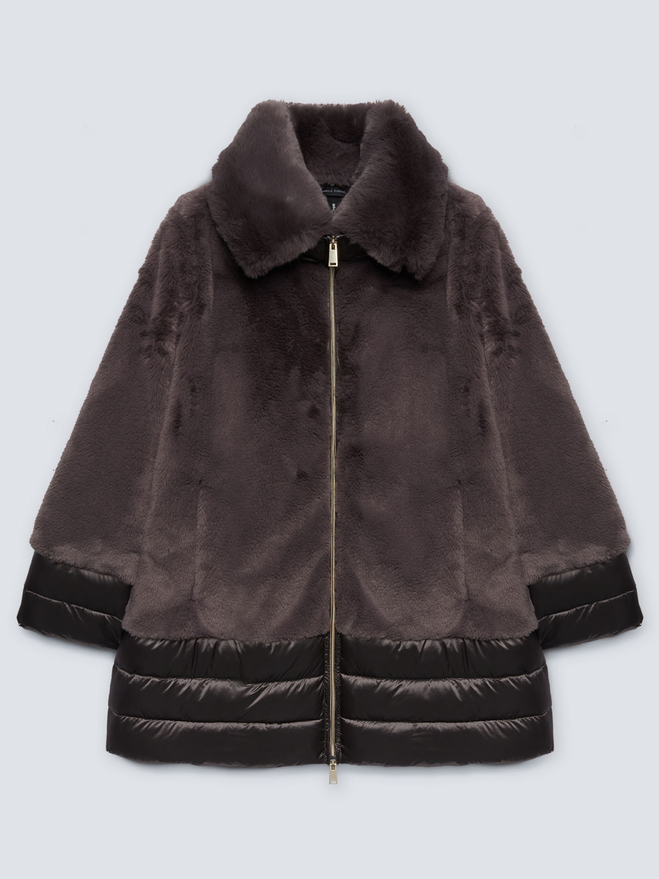 Piumino con parti effetto teddy image number 4