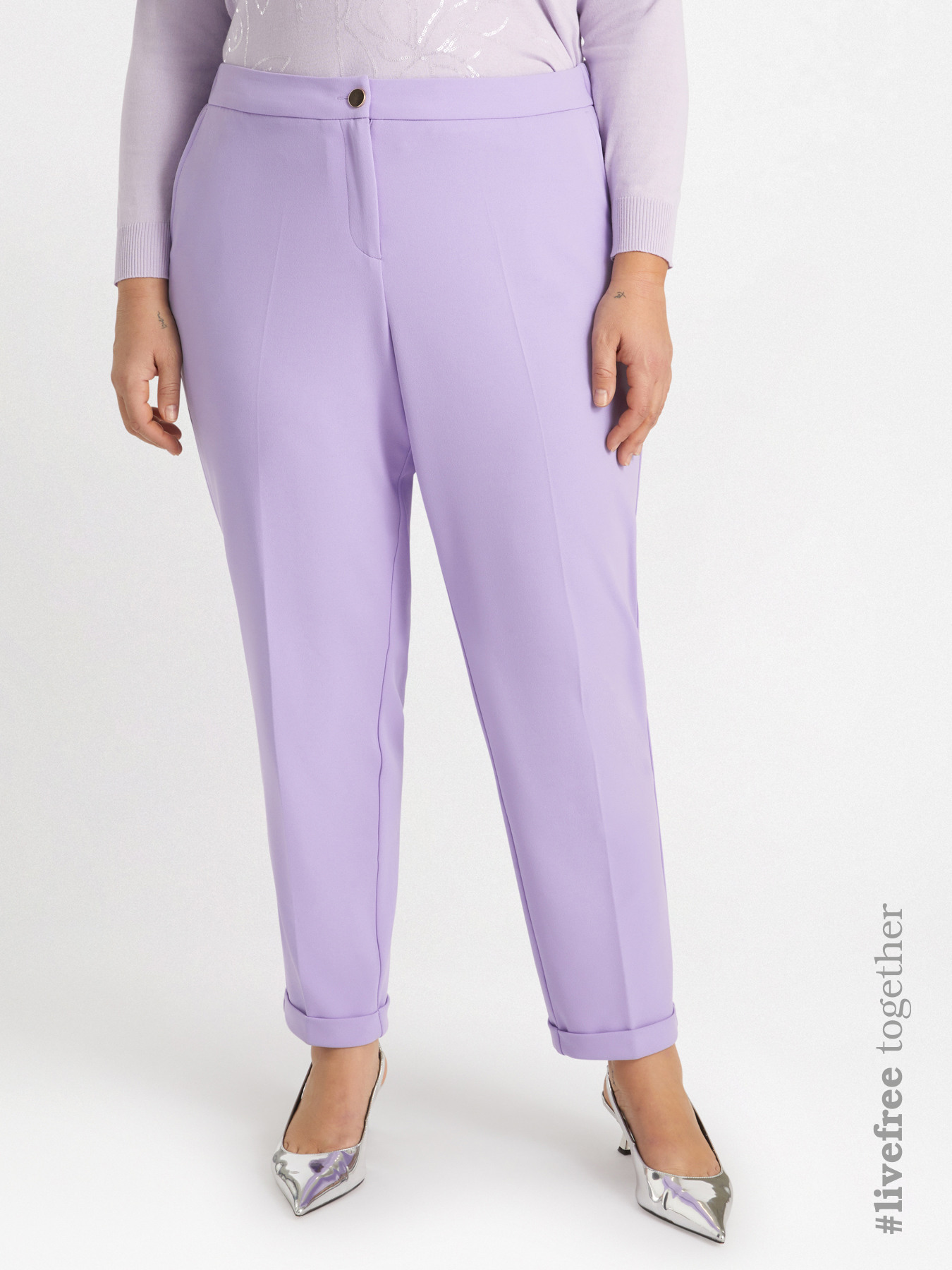 Pantaloni Carrot Fit in tessuto stretch image number 1