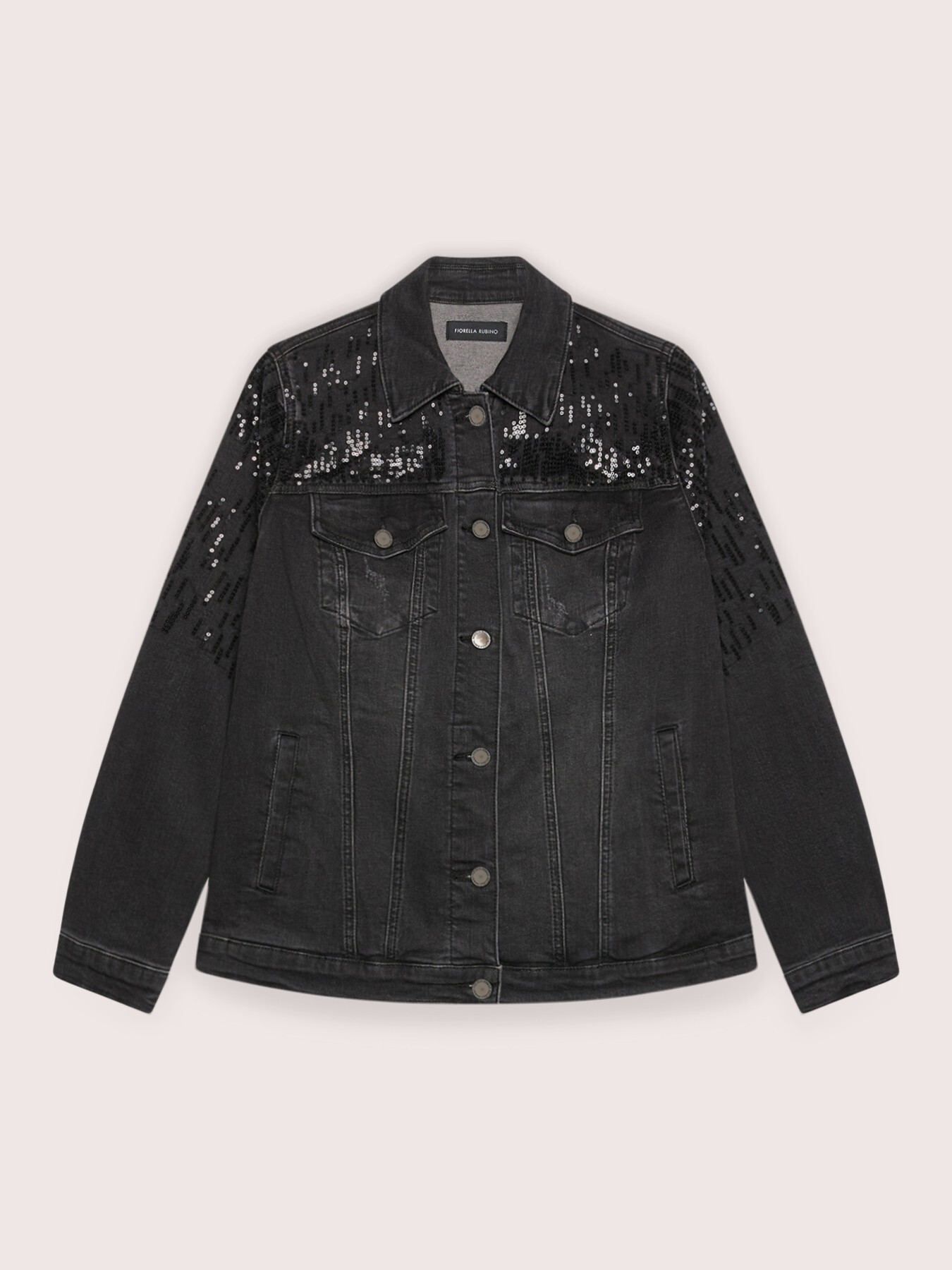 Denim jacket with sequins image number 4